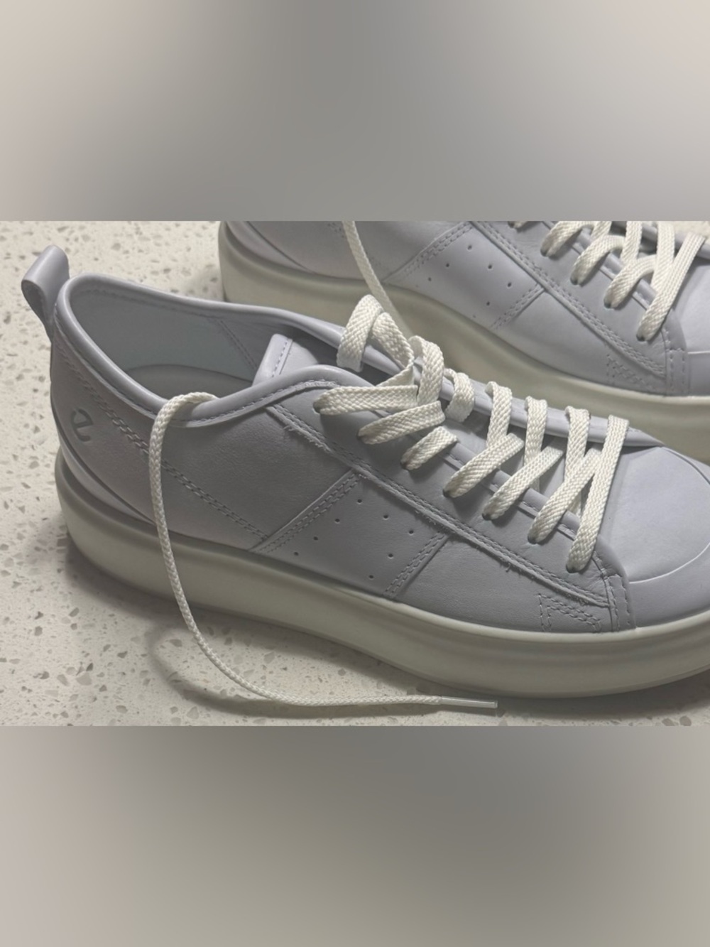 Ecco NWOT Street Ace Blue Leather Low-Top Sneakers - Picture 9 of 10